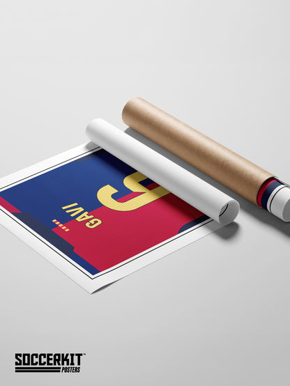 Gavi 24/25 Barcelona Home Shirt Poster