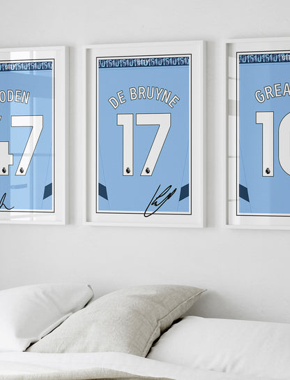 Kevin De Bruyne 24/25 Man City Home Shirt Poster