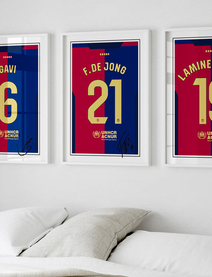 Frenkie de Jong 24/25 Barcelona Home Shirt Poster