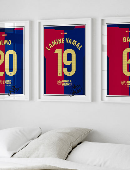 Lamine Yamal 24/25 Barcelona Home Shirt Poster