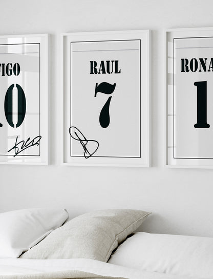 Raul 01/02 Real Madrid Classic Home Shirt Poster