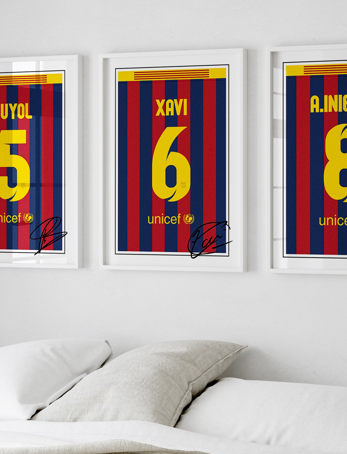 Xavi 13/14 Barcelona Classic Home Shirt Poster