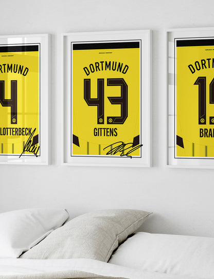 Jamie Gittens 24/25 Dortmund Home Shirt Poster