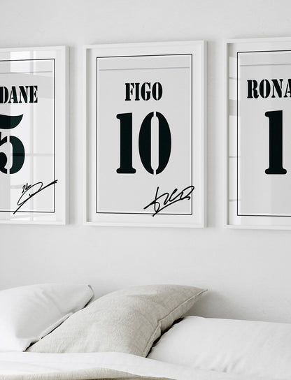 Luis Figo 01/02 Real Madrid Classic Home Shirt Poster