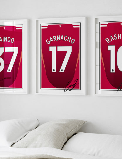 Alejandro Garnacho 24/25 Man Utd Home Shirt Poster