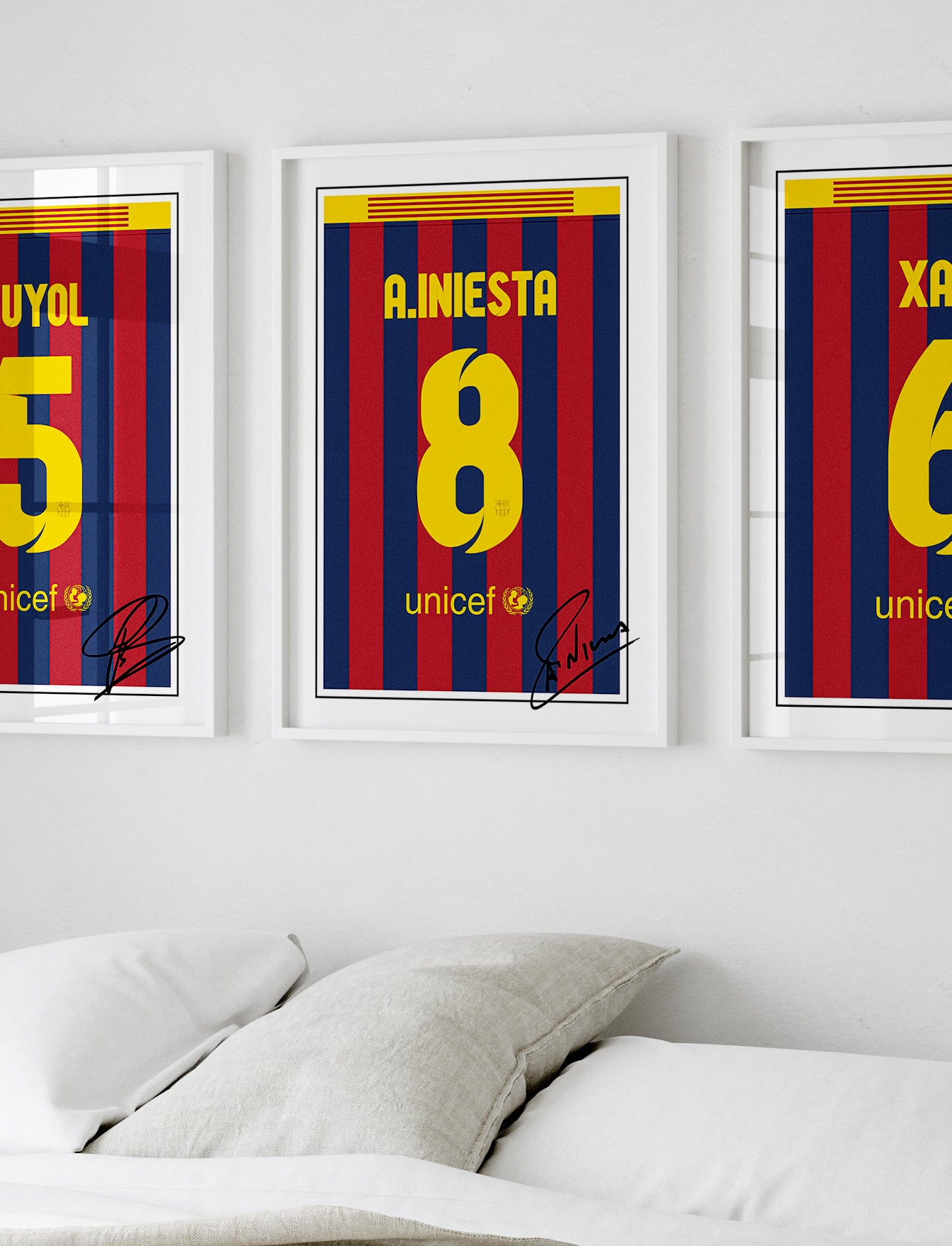 Andres Iniesta 13/14 Barcelona Classic Home Shirt Poster