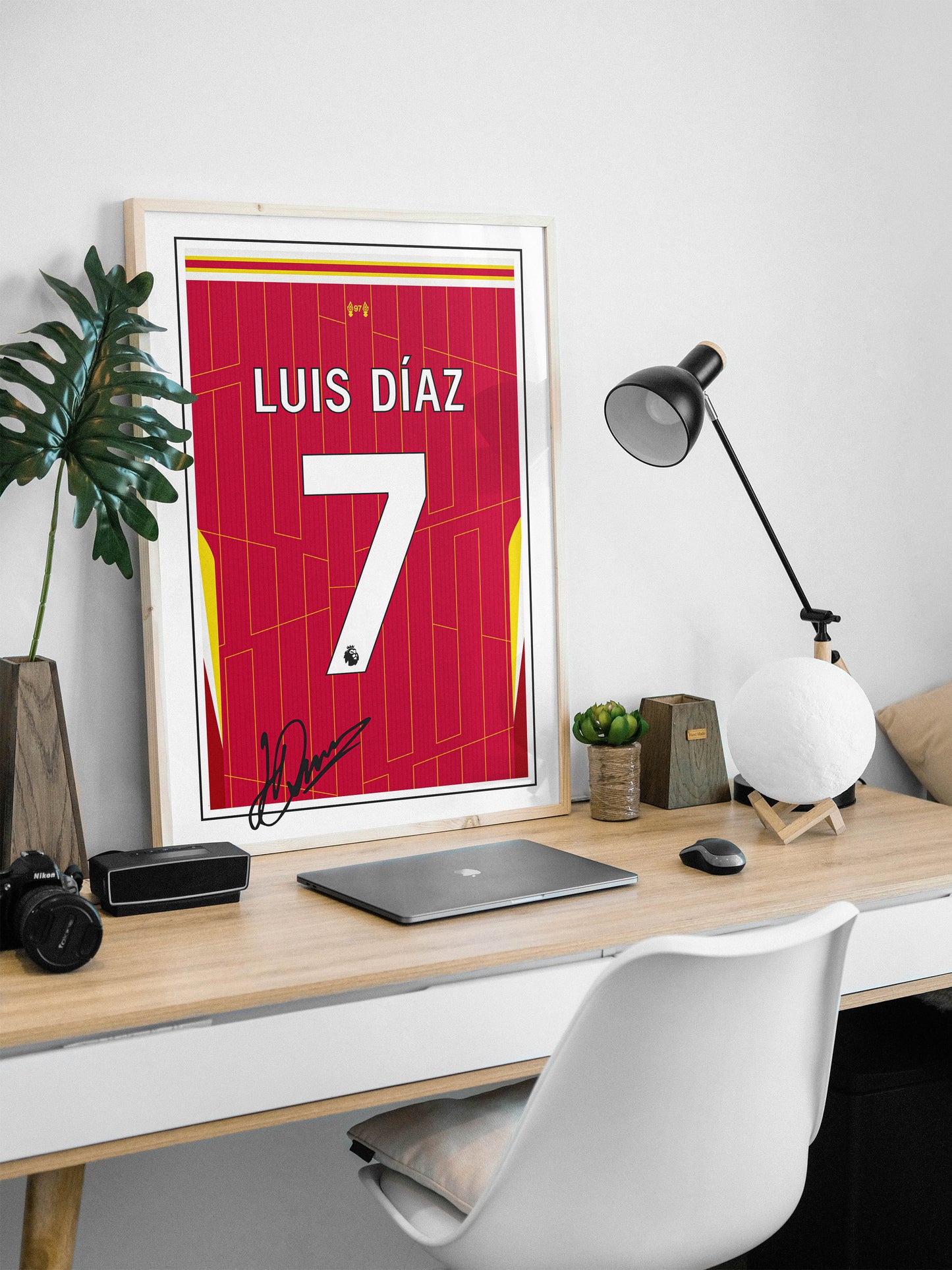 Luis Diaz 24/25 Liverpool Home Shirt Poster