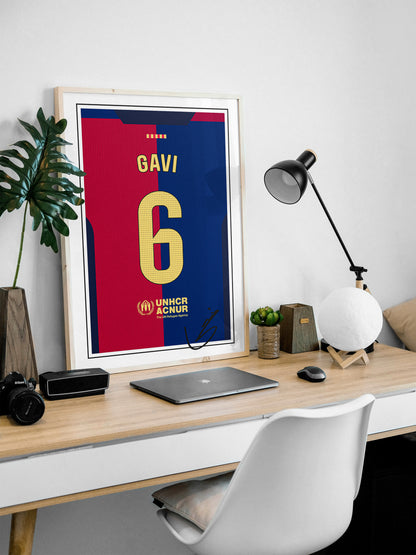 Gavi 24/25 Barcelona Home Shirt Poster