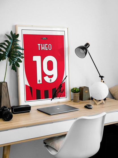 Theo Hernandez 24/25 AC Milan Home Shirt Poster