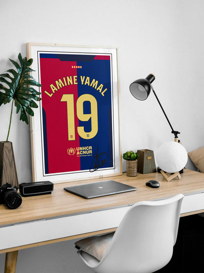 Lamine Yamal 24/25 Barcelona Home Shirt Poster