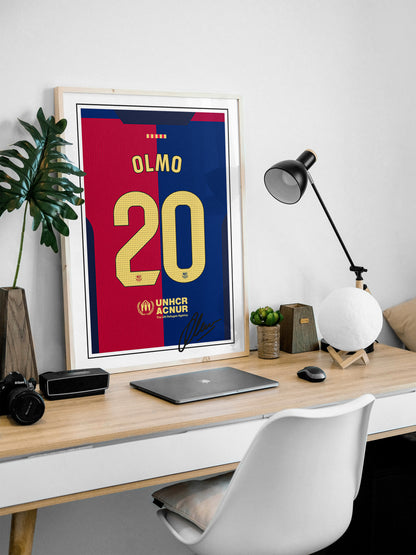 Dani Olmo 24/25 Barcelona Home Shirt Poster