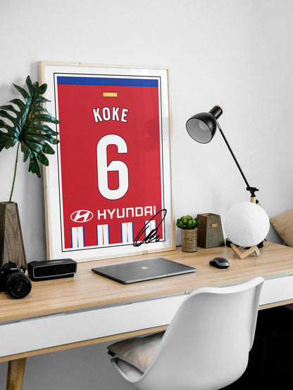 Koke 24/25 Athletico Madrid Home Shirt Poster