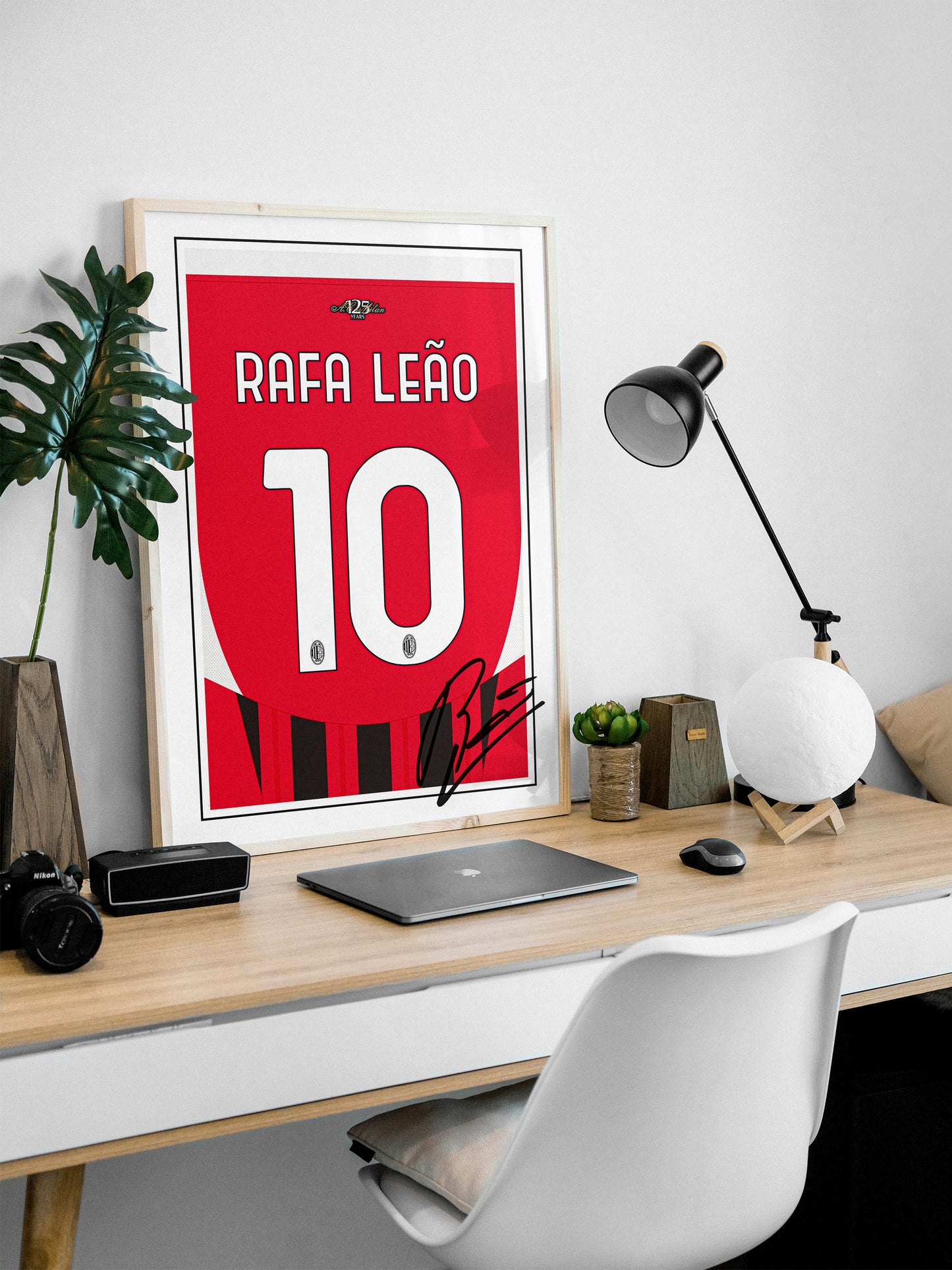 Rafael Leao 24/25 AC Milan Home Shirt Poster