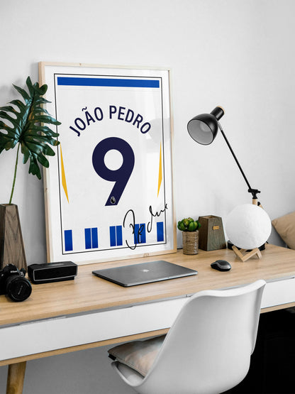 Joao Pedro 24/25 Brighton Home Shirt Poster