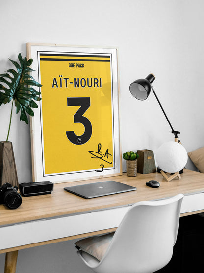 Rayan Aït-Nouri 24/25 Wolves Home Shirt Poster