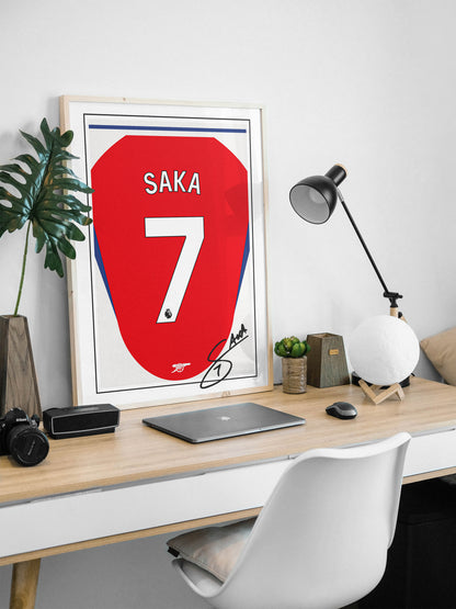 Bukayo Saka 24/25 Arsenal Home Shirt Poster