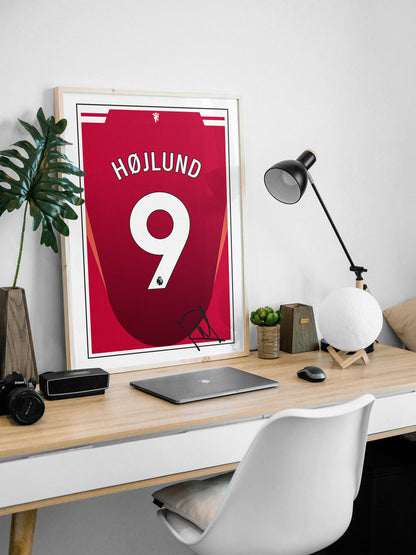 Rasmus Hojlund 24/25 Man Utd Home Shirt Poster