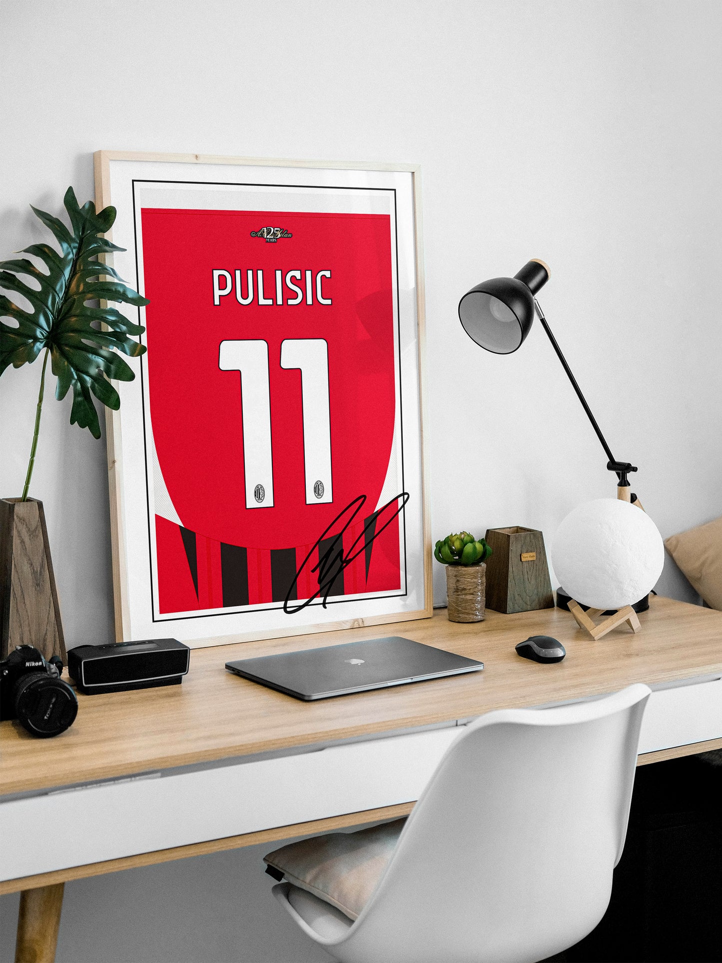 Christian Pulisic 24/25 AC Milan Home Shirt Poster