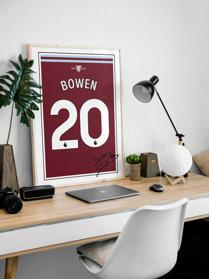 Jarrod Bowen 24/25 West Ham United Home Shirt Poster