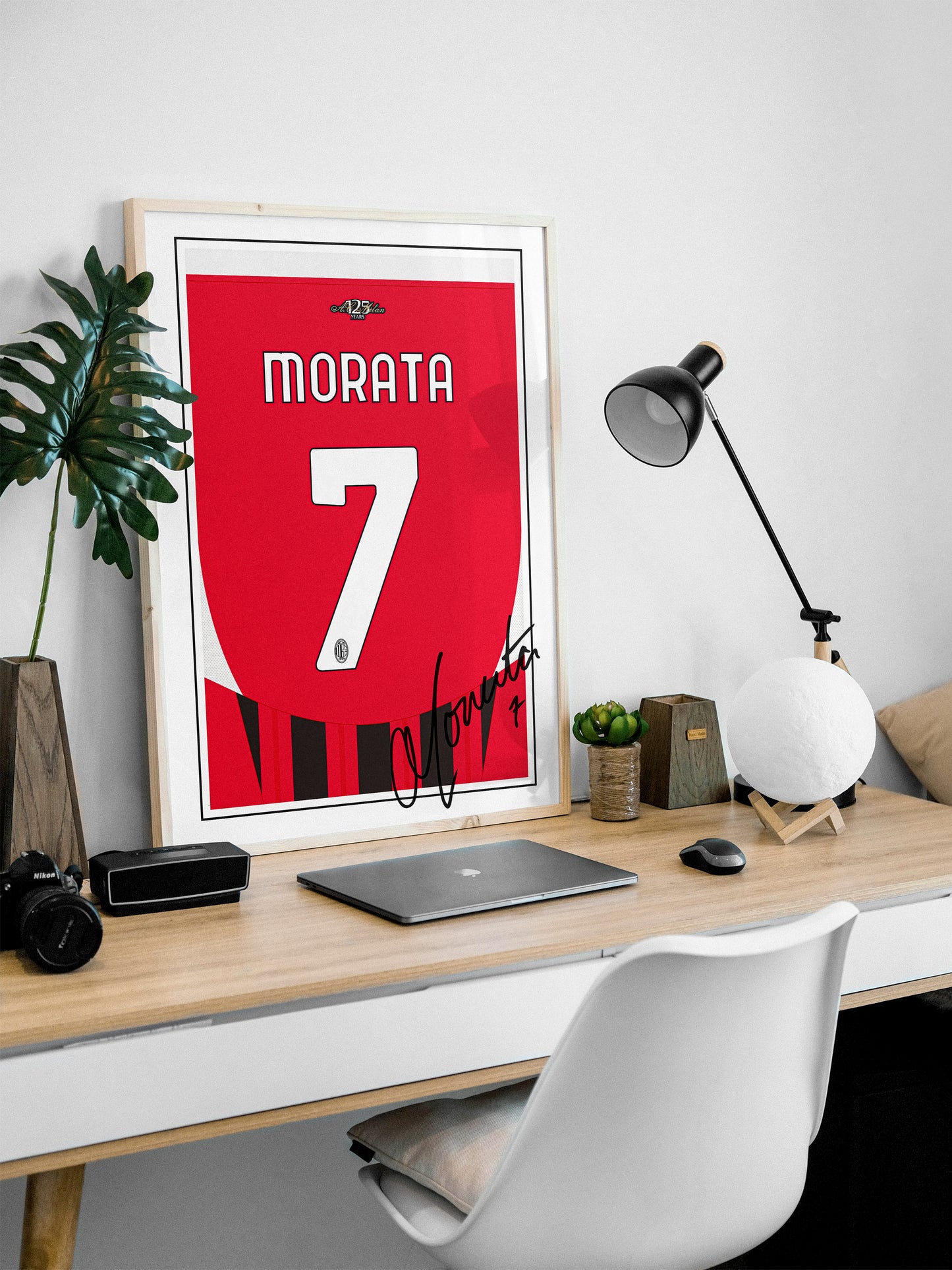 Alvaro Morata 24/25 AC Milan Home Shirt Poster