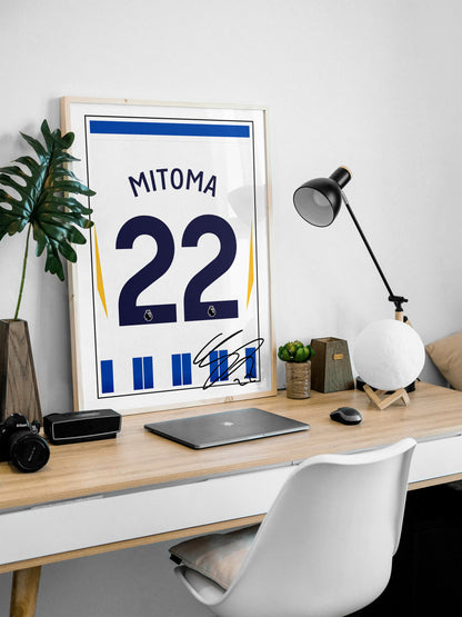 Kaoru Mitoma 24/25 Brighton Home Shirt Poster