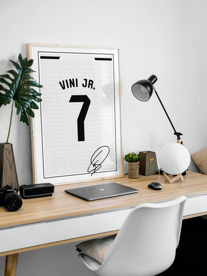 Vini Jr. 24/25 Real Madrid Home Shirt Poster