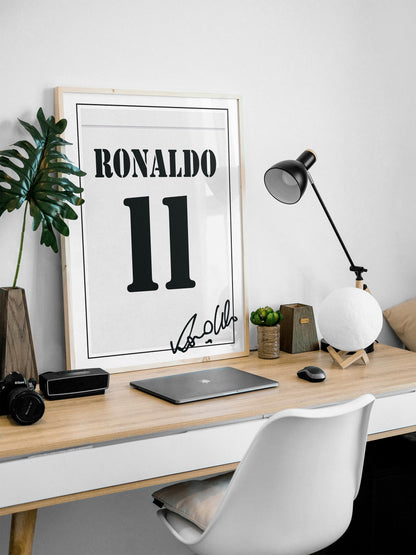 Ronaldo Nazário 01/02 Real Madrid Classic Home Shirt Poster