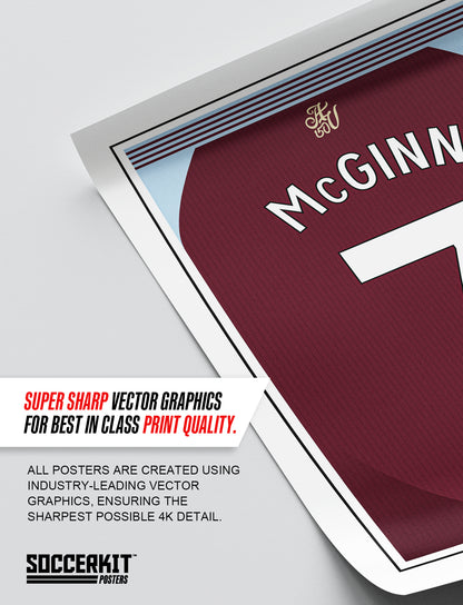 John McGinn 24/25 Aston Villa Home Shirt Poster