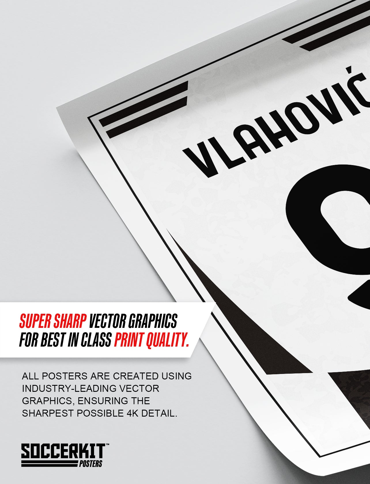 Dusan Vlahovic 24/25 Juventus Home Shirt Poster