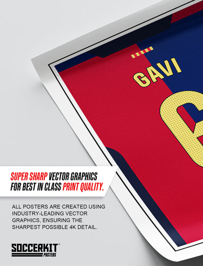 Gavi 24/25 Barcelona Home Shirt Poster