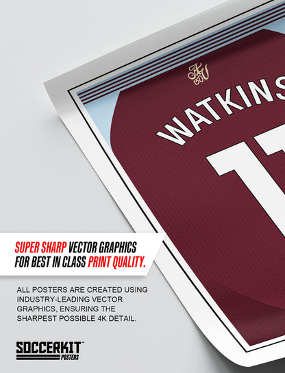 Ollie Watkins 24/25 Aston Villa Home Shirt Poster