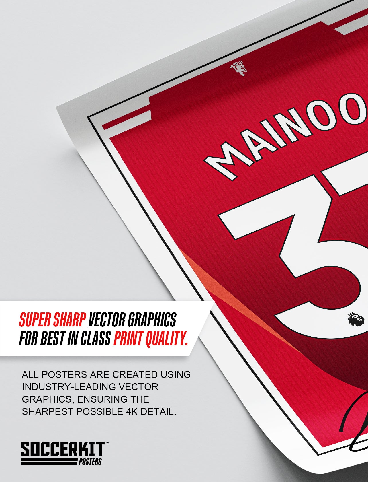 Kobbie Mainoo 24/25 Man Utd Home Shirt Poster