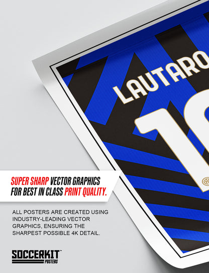 Lautaro Martinez 24/25 Inter Milan Home Shirt Poster