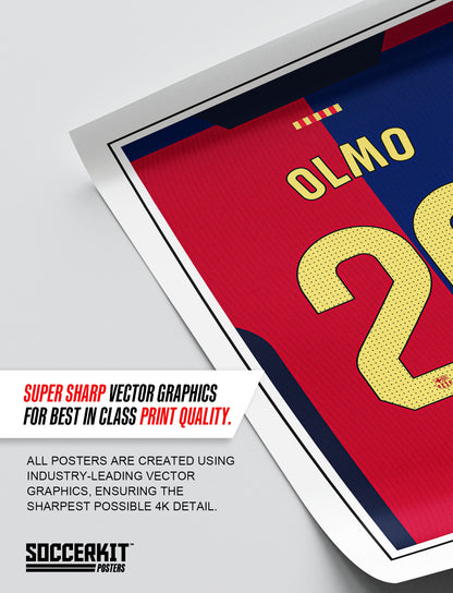 Dani Olmo 24/25 Barcelona Home Shirt Poster