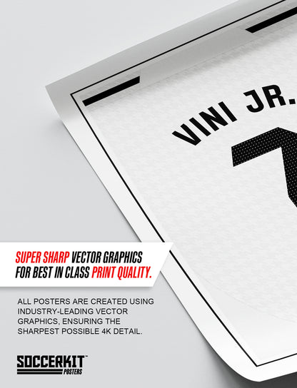 Vini Jr. 24/25 Real Madrid Home Shirt Poster