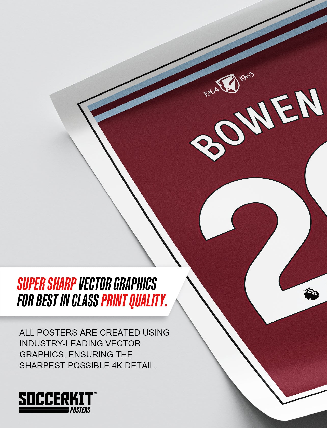 Jarrod Bowen 24/25 West Ham United Home Shirt Poster