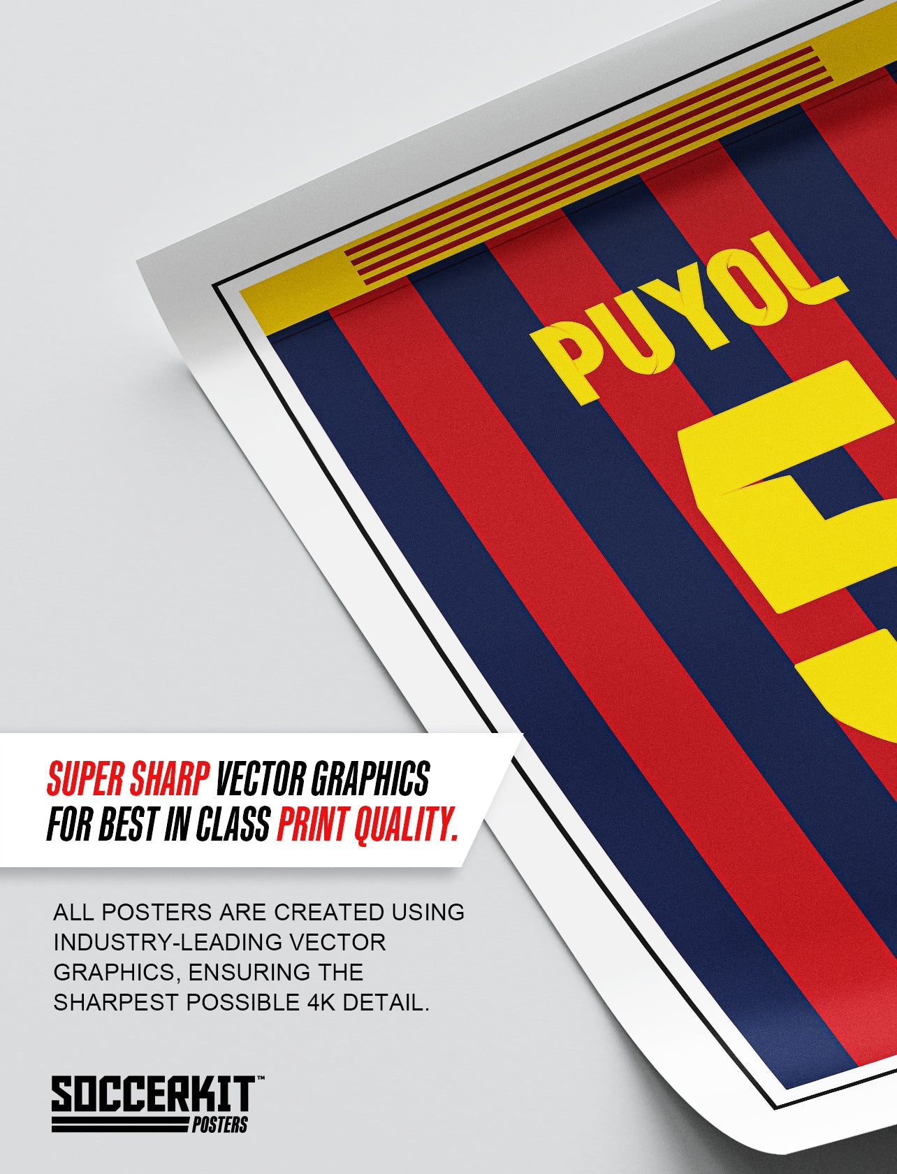 Carles Puyol 13/14 Barcelona Classic Home Shirt Poster