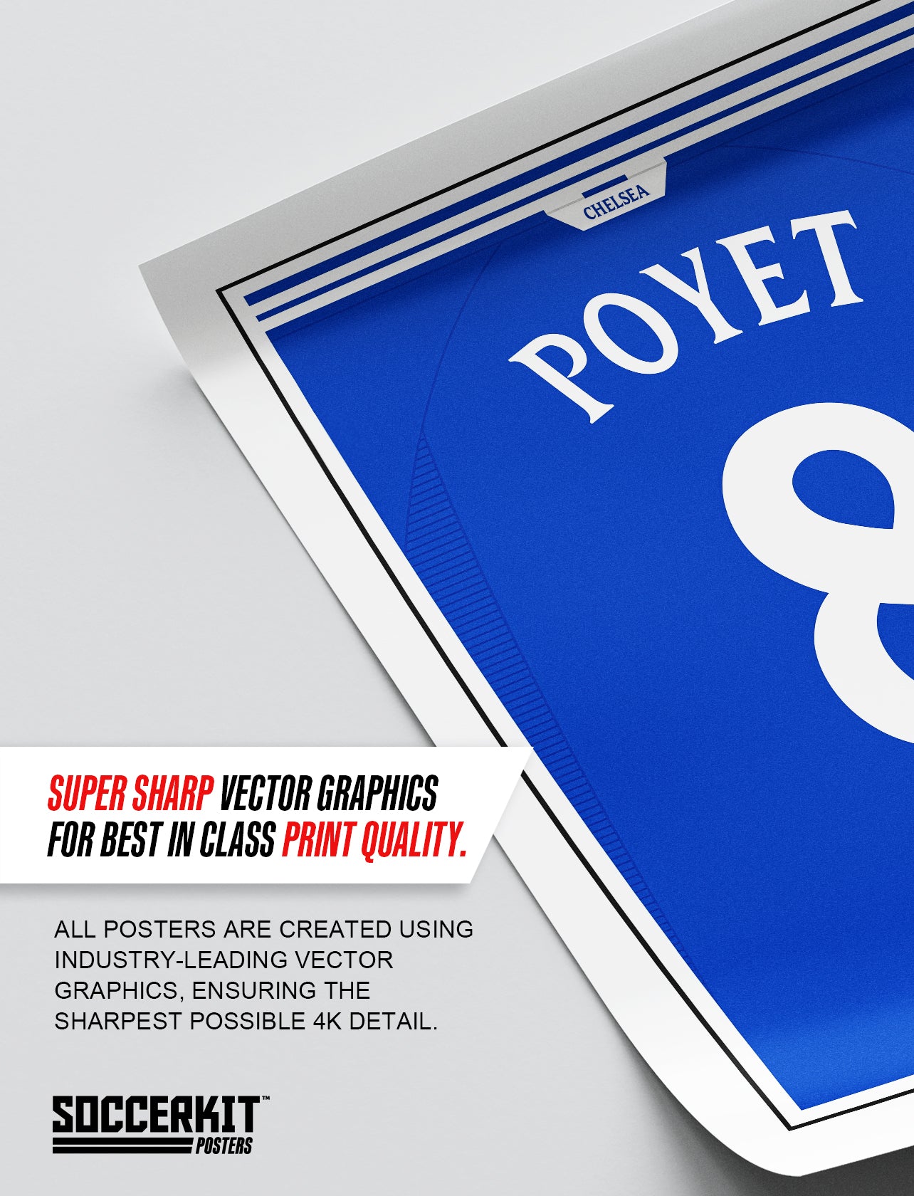 Gus Poyet 99/02 Chelsea Classic Home Shirt Poster