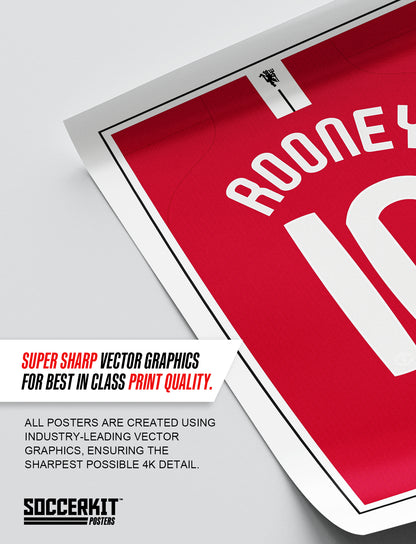 Wayne Rooney 07/08 Man Utd Classic Home Shirt Poster