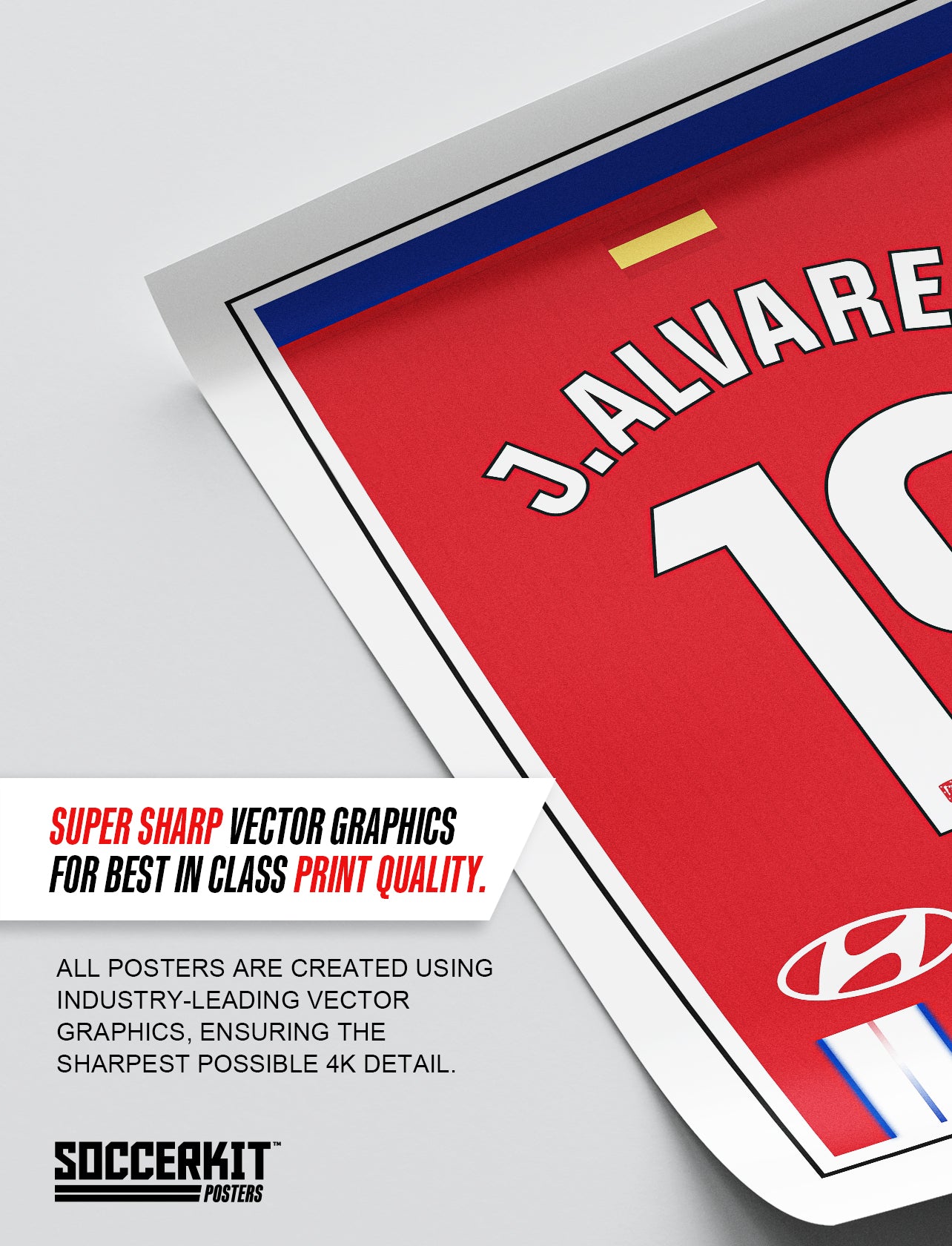 Julian Alvarez 24/25 Athletico Madrid Home Shirt Poster