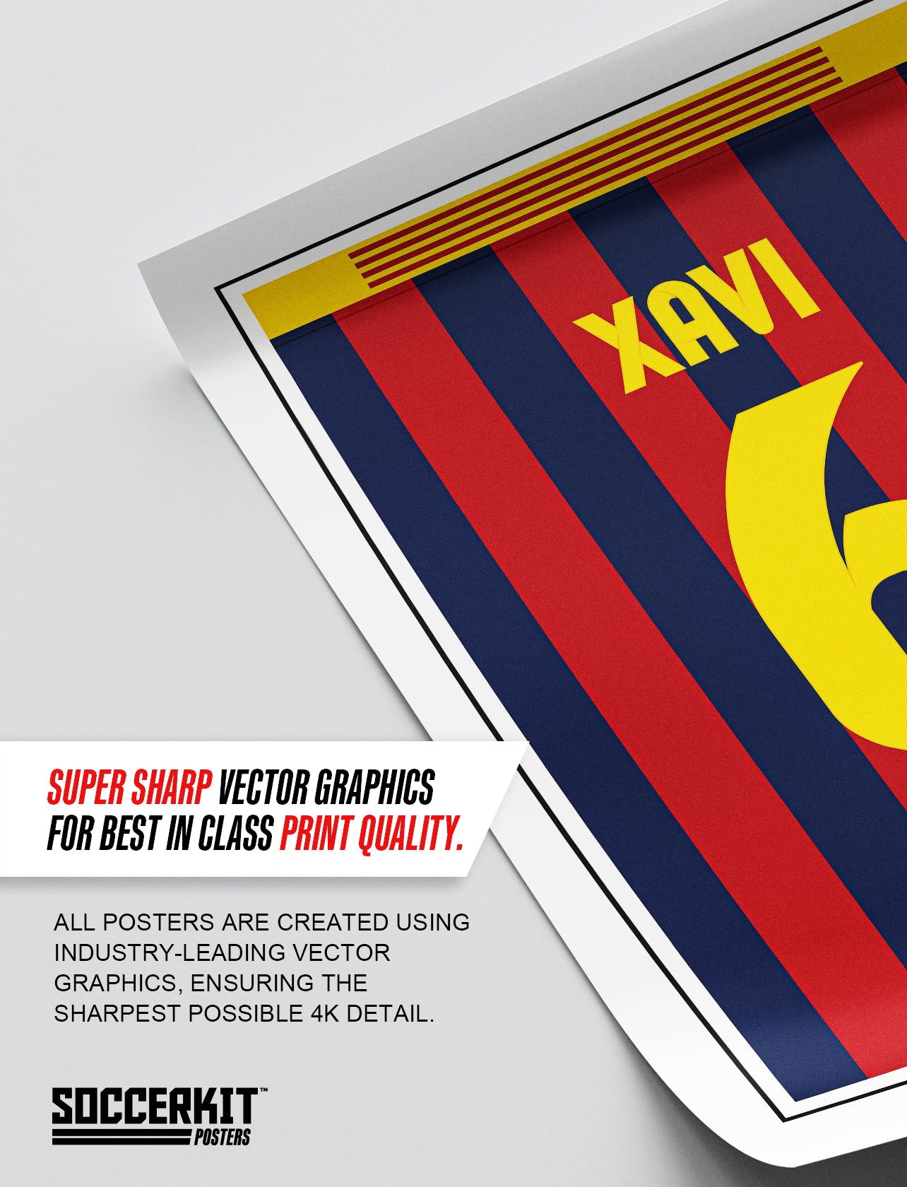 Xavi 13/14 Barcelona Classic Home Shirt Poster