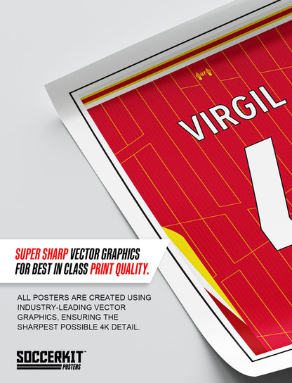 Virgil van Dijk 24/25 Liverpool Home Shirt Poster