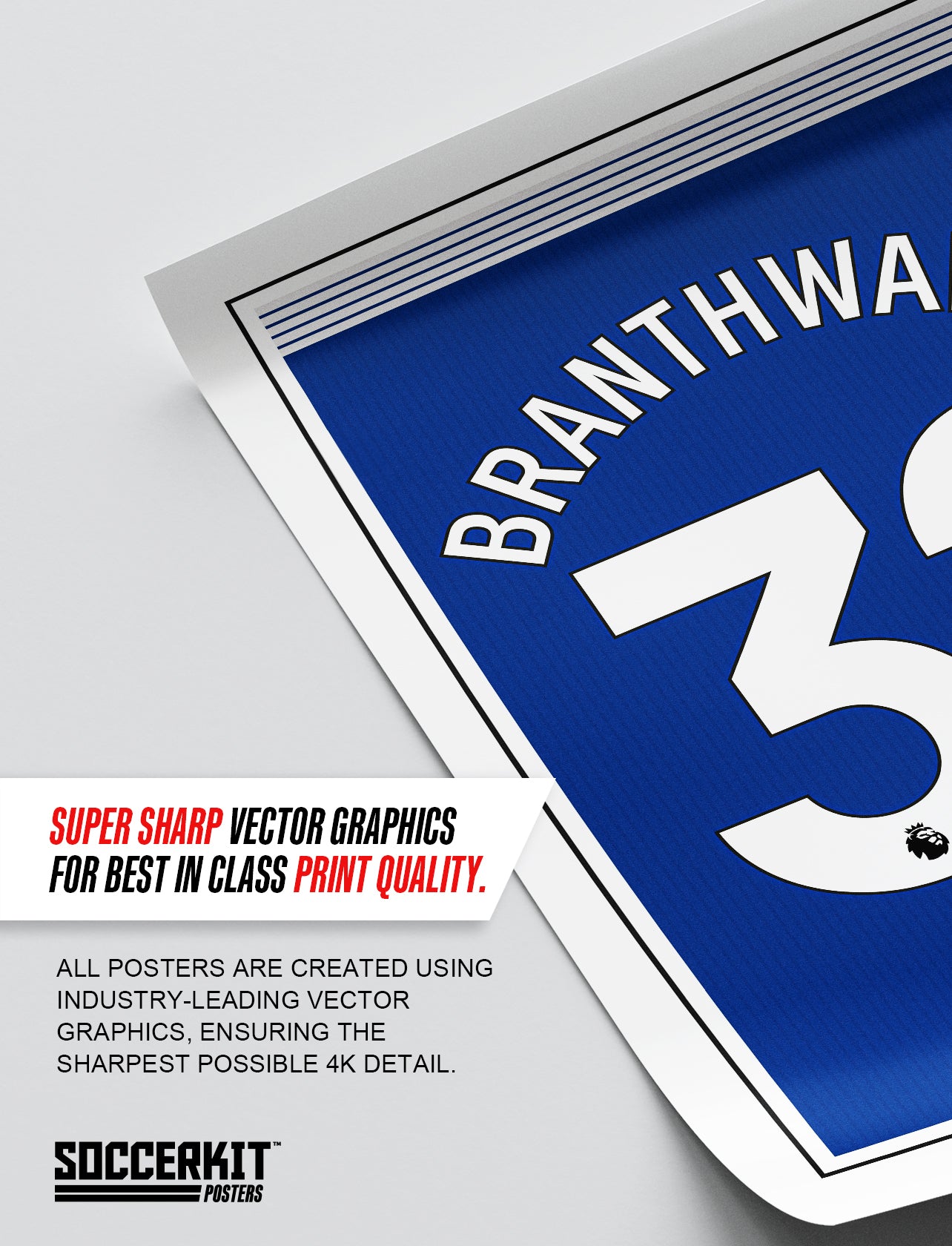 Jarrad Branthwaite 24/25 Everton Home Shirt Poster