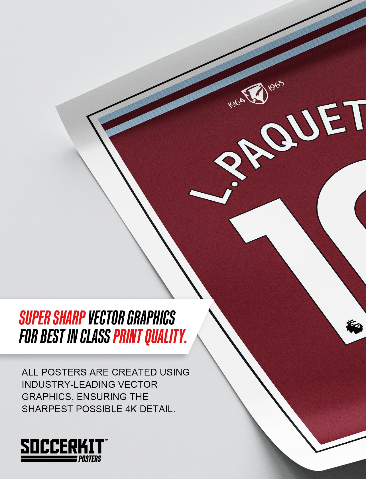 Lucas Paqueta 24/25 West Ham United Home Shirt Poster