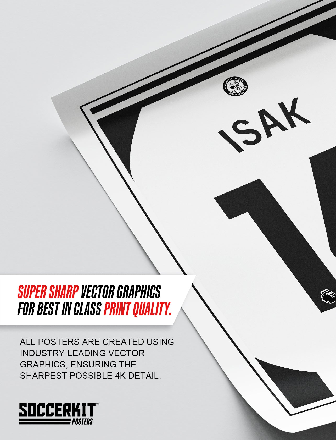 Alexander Isak 24/25 Newcastle Utd Home Shirt Poster