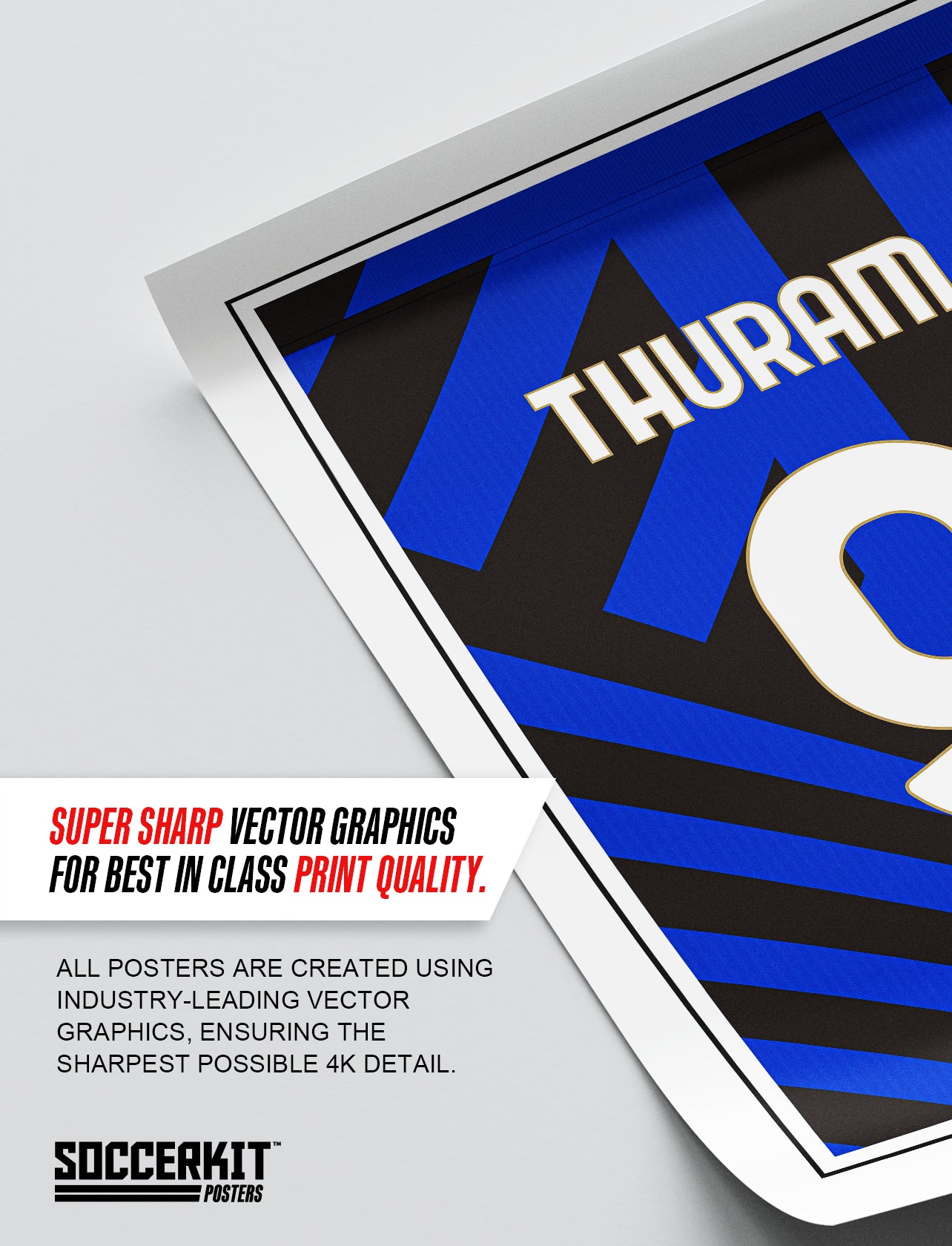 Marcus Thuram 24/25 Inter Milan Home Shirt Poster