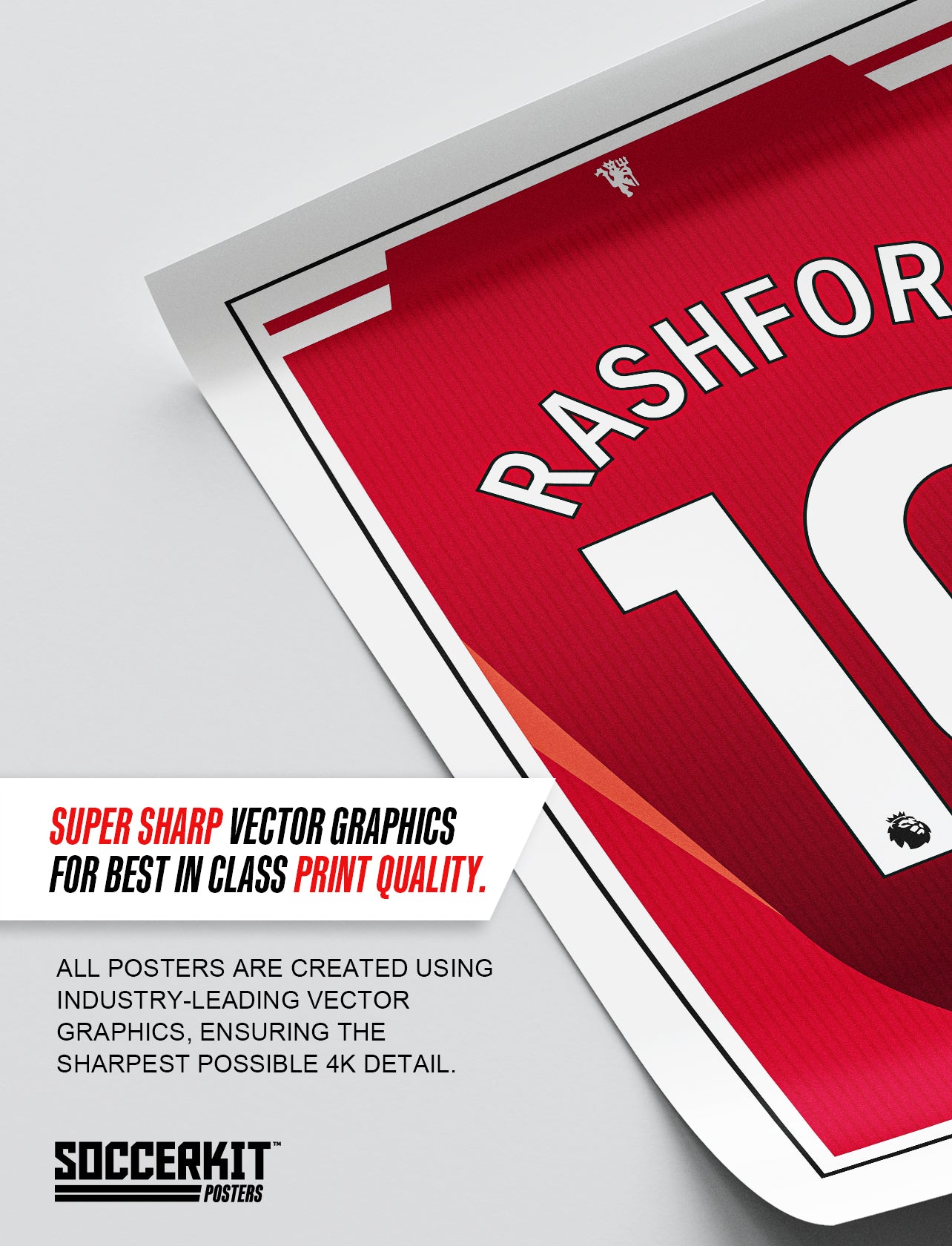 Marcus Rashford 24/25 Man Utd Home Shirt Poster