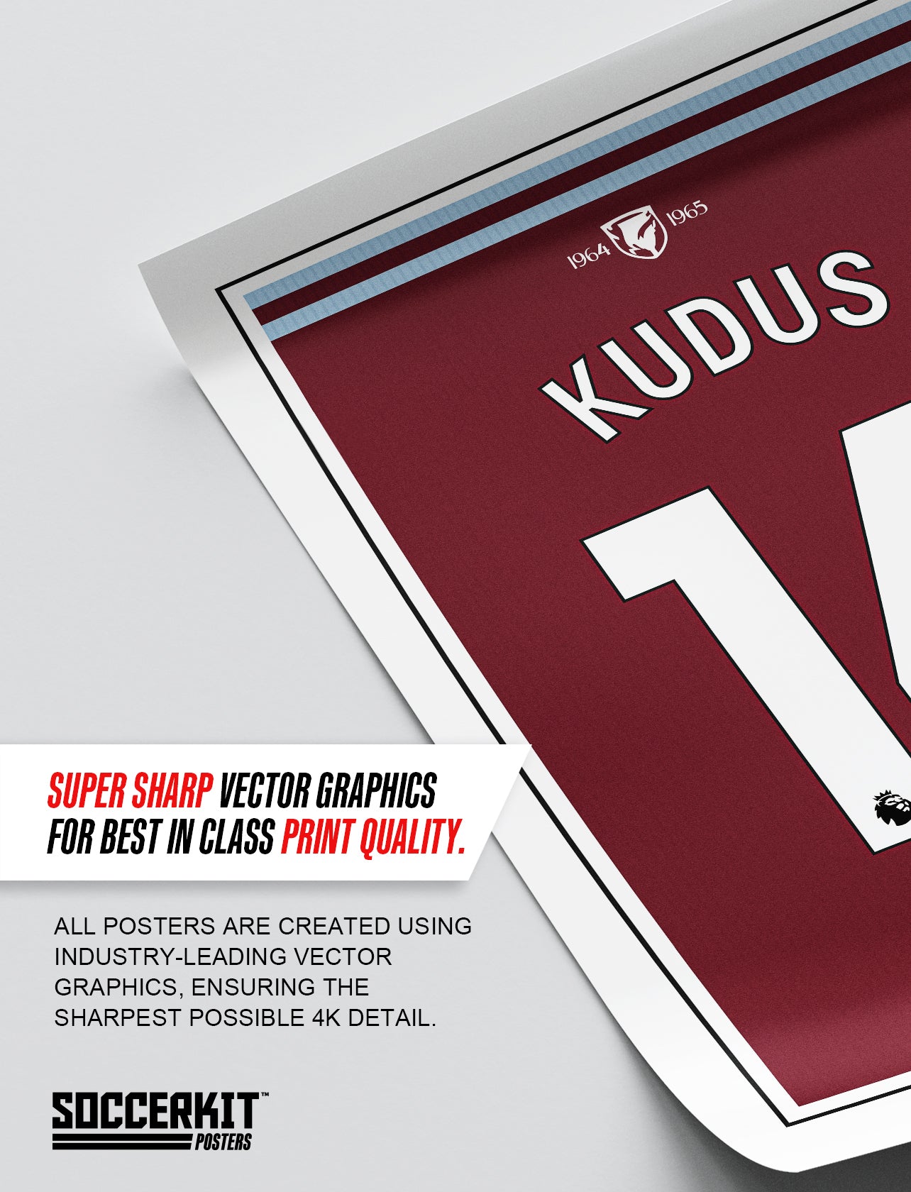 Mohammed Kudus 24/25 West Ham United Home Shirt Poster