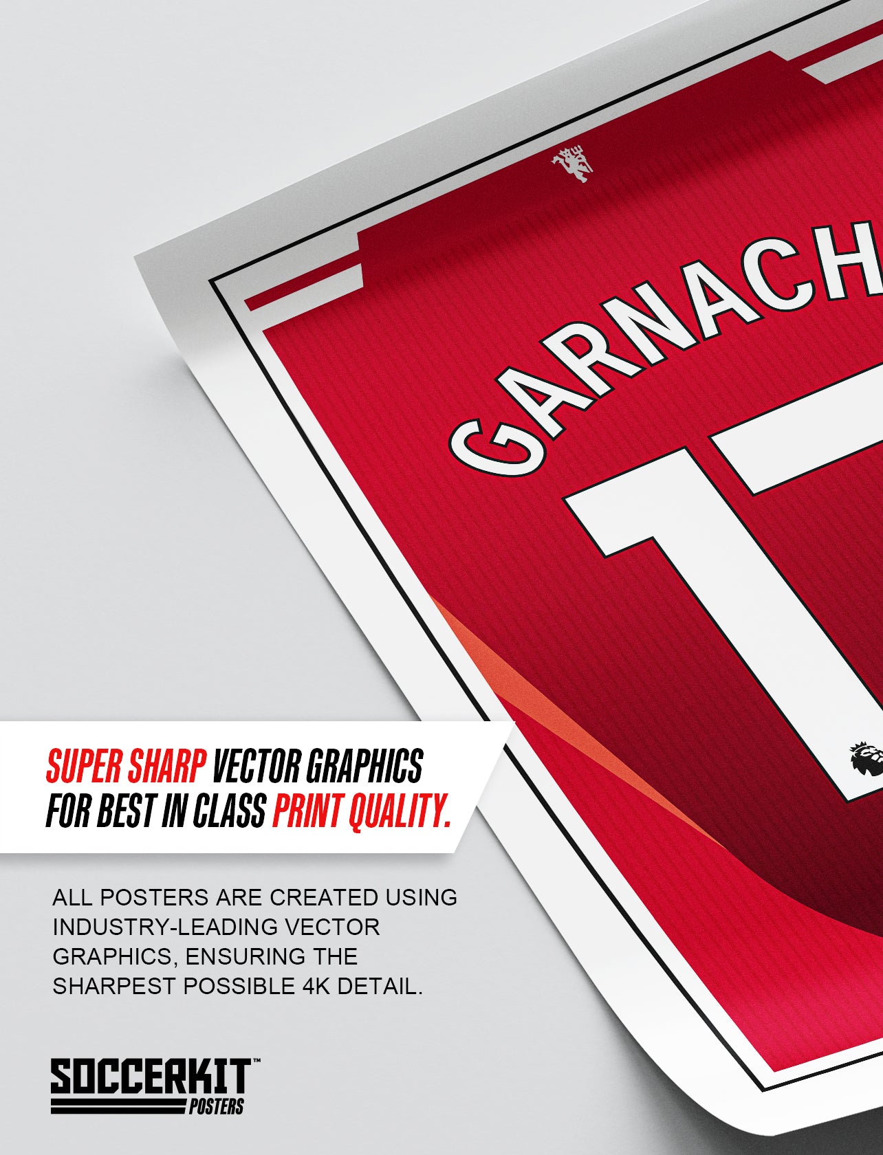 Alejandro Garnacho 24/25 Man Utd Home Shirt Poster