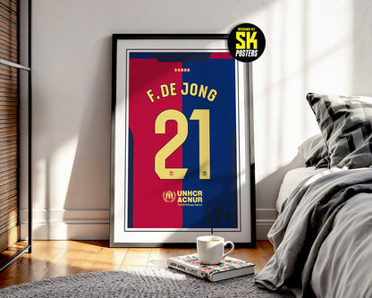 Frenkie de Jong 24/25 Barcelona Home Shirt Poster